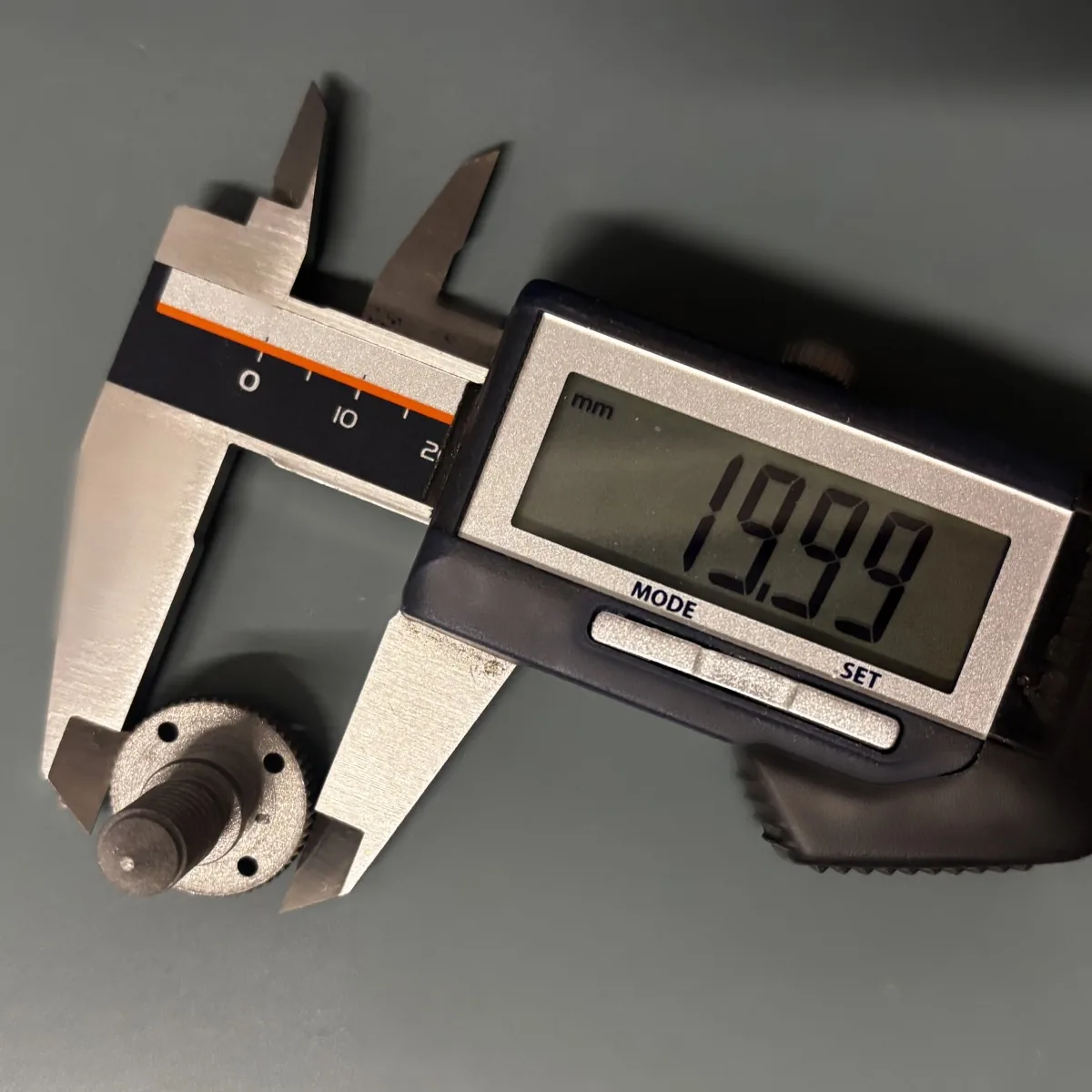 Dimensional inspection of a heat-treated part with a digital caliper
